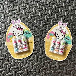 SOLD BRAND NEW Set of 2 pack Softlips Hello Kitty Lip Balm (6 lip balms total)